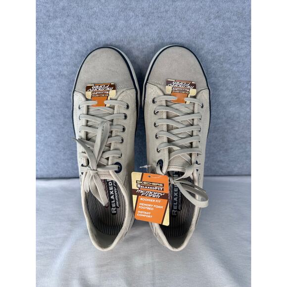 Sketchers Men's sz 11 Relaxed Fit Memory Foam NWT Neutral Canvas Suede Sneaker - Picture 5 of 9